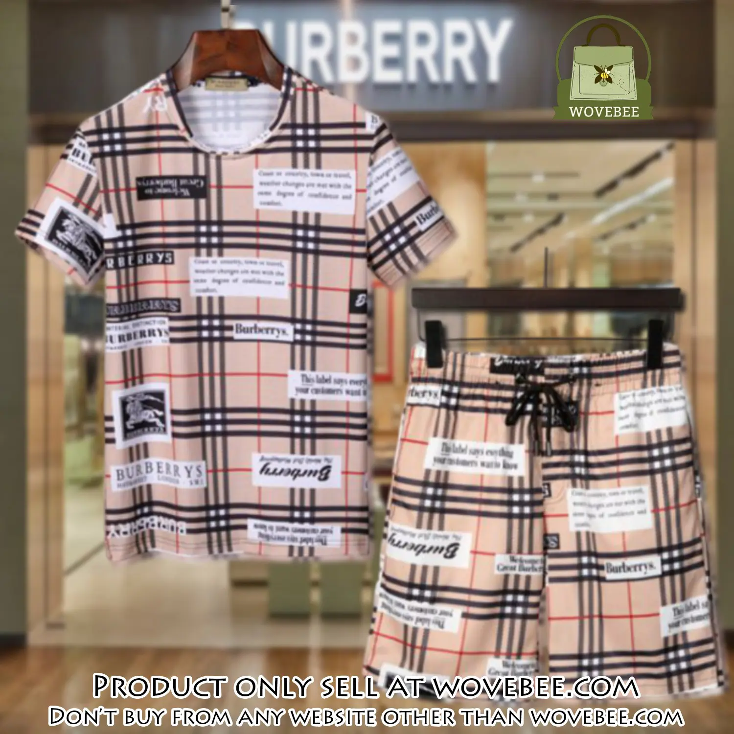 Burberry combo unisex tshirt & short limited luxury outfit cts1034 wvb0318404